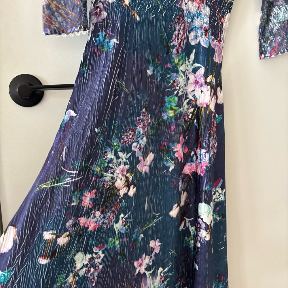 Komarov Like New Floral Lace Trim Midi Dress – Size M – Made in USA - Picture 5 of 10